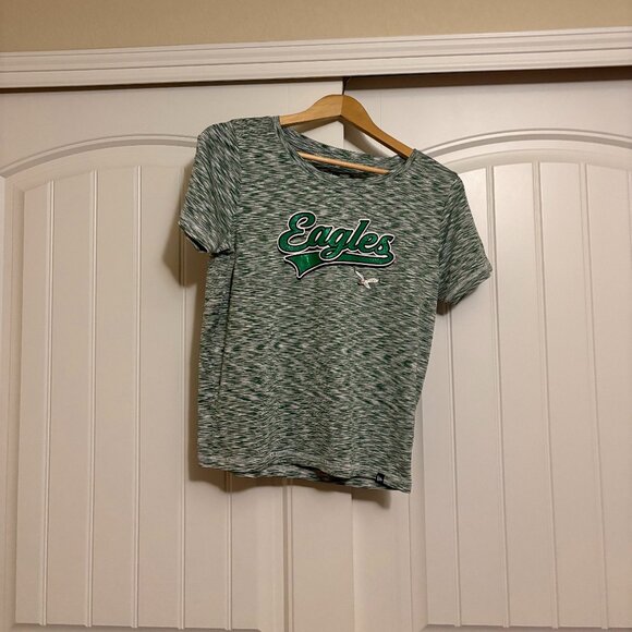 Philadelphia Eagles T Shirt Womens Medium Marled Green Short Sleeve Polyester - Picture 1 of 3
